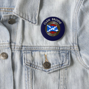 Clan Brodie Tartan Knot & Flagge Button