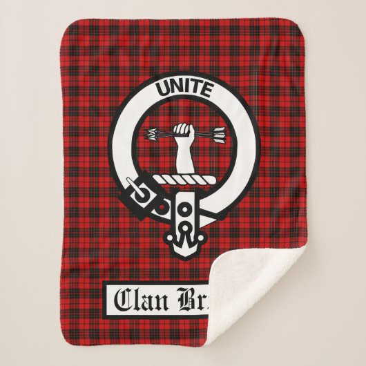 Clan Brodie Wappen Abzeichen & Tartan Sherpadecke (Vorderseite)