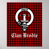 Clan Brodie Wappen Abzeichen und Tartan Poster (Vorne)