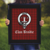 Clan Brodie Wappen Abzeichen und Tartan Poster