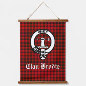 Clan Brodie Wappen Abzeichen und Tartan Wandteppich Mit Holzrahmen (Vorderseite)