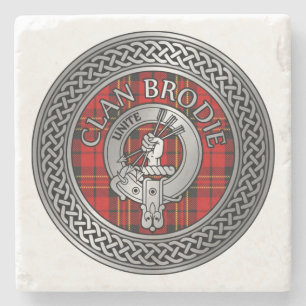 Clan Brodie Wappen & Tartan Knot Steinuntersetzer
