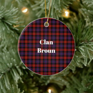 Clan Broun Modern Tartan Keramik Ornament