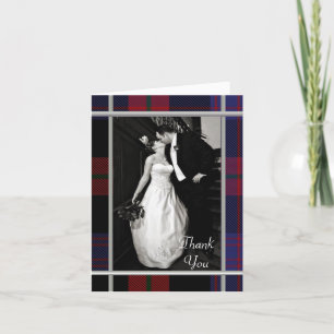 Clan Brown Plaid Foto Dankeschön-Karte Dankeskarte