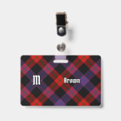 Clan Brown Tartan Ausweis (Vorderseite mit Clip)