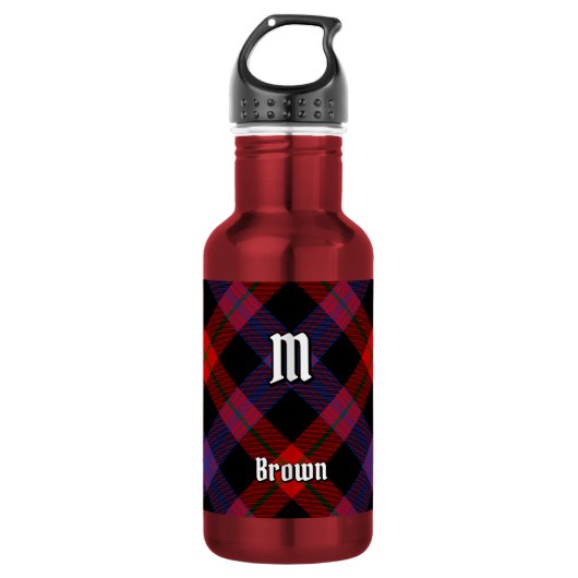 Clan Brown Tartan Edelstahlflasche (Vorderseite)