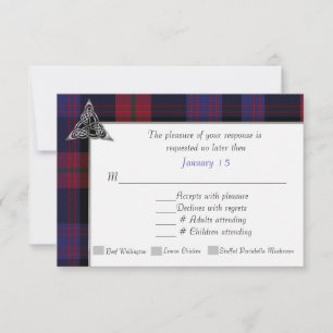 Clan Brown Tartan Kariert Wedding RSVP Karte