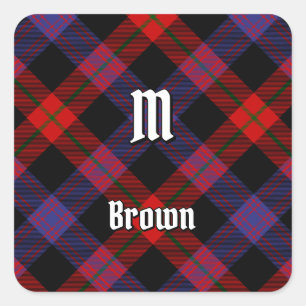 Clan Brown Tartan Quadratischer Aufkleber