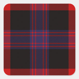 Clan Brown Tartan Quadratischer Aufkleber