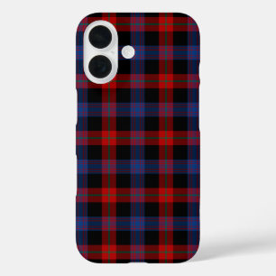 Clan Brown Tartan Royal Blue und Red Kariert iPhone 16 Hülle