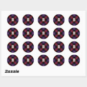 Clan Brown Tartan Runder Aufkleber (Blatt)