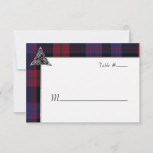 Clan Brown Tartan Thistle Wedding RSVP Karte