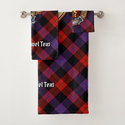 Clan Brown über Tartan Badhandtuch Set (Insitu)