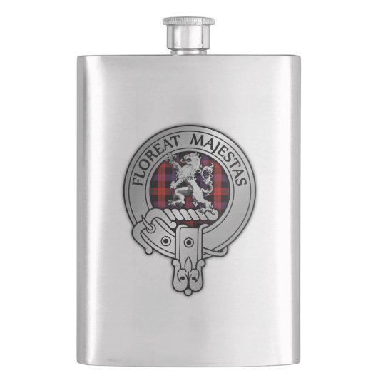 Clan Brown Wappen & Tartan Flachmann (Vorderseite)