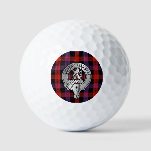 Clan Brown Wappen & Tartan Golfball (Vorderseite)