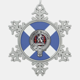 Clan Brown Wappen & Tartan Schneeflocken Zinn-Ornament
