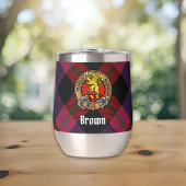 Clan Brown Wappen über Tartan