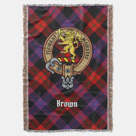 Clan Brown-Wappen über Tartan Decke (Vorderseite Vertikal)