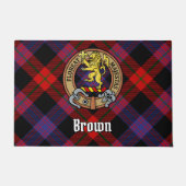 Clan Brown Wappen über Tartan Fußmatte (Vorderseite)