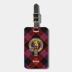 Clan Brown Wappen über Tartan Gepäckanhänger