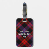 Clan Brown Wappen über Tartan Gepäckanhänger (Rückseite vertikal)