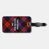 Clan Brown Wappen über Tartan Gepäckanhänger (Rückseite horizontal)
