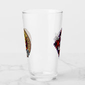Clan Brown Wappen über Tartan Glas (Links)