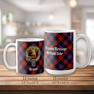 Clan Brown Wappen über Tartan Kaffeetasse