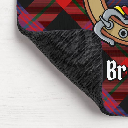 Clan Brown Wappen über Tartan Mousepad (Ecke)