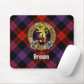 Clan Brown Wappen über Tartan Mousepad (Mit Mouse)