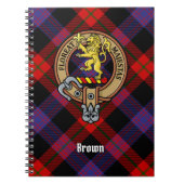 Clan Brown Wappen über Tartan Notizblock (Vorderseite)