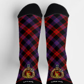 Clan Brown Wappen über Tartan Socken (Oben)