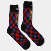 Clan Brown Wappen über Tartan Socken (Rechts)