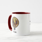 Clan Brown Wappen über Tartan Tasse (Vorderseite Links)