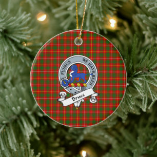 Clan Bruce Abzeichen Tartan Kariert Keramik Ornament
