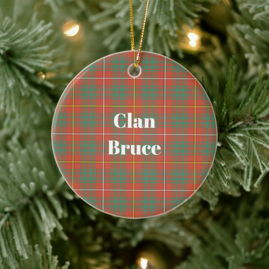 Clan Bruce Ancient Tartan Keramik Ornament (Baum)