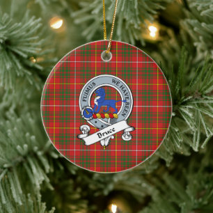 Clan Bruce Modern Abzeichen Tartan Kariert Keramik Ornament