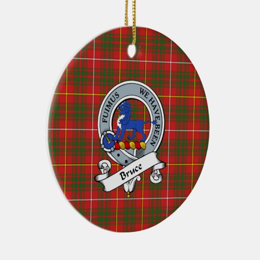 Clan Bruce Modern Abzeichen Tartan Kariert Keramik Ornament (Rechts)