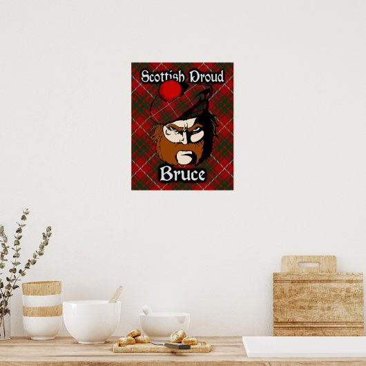 Clan Bruce Scottish Tartan Poster (Küche)