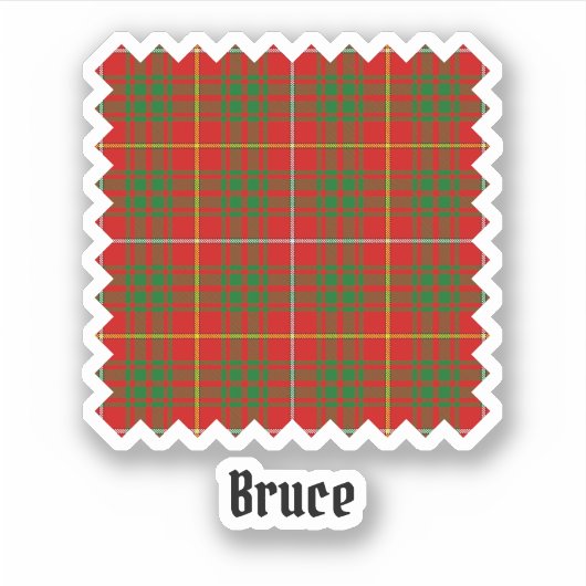 Clan Bruce Tartan Aufkleber (Vorderseite)