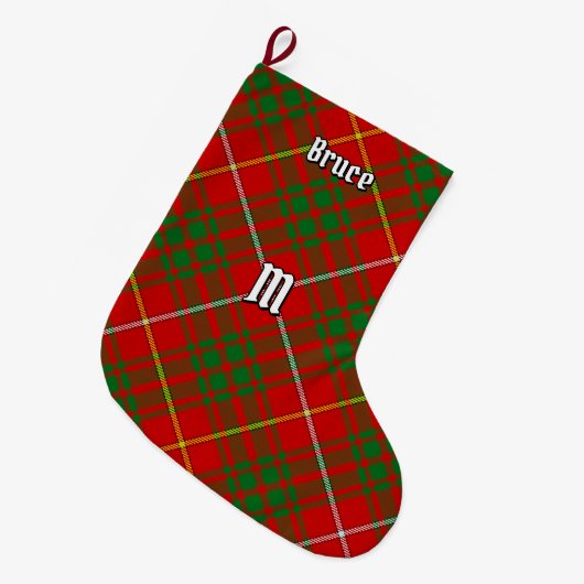 Clan Bruce Tartan Großer Weihnachtsstrumpf (Vorderansicht (hängend))