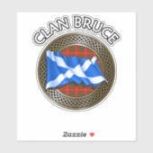 Clan Bruce Tartan Knot & Flag Aufkleber (Blatt)