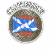 Clan Bruce Tartan Knot & Flag Aufkleber (Vorderseite)