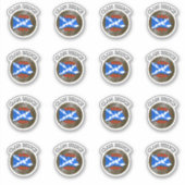 Clan Bruce Tartan Knot & Flag Aufkleber (Vorderseite)