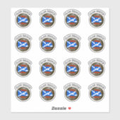 Clan Bruce Tartan Knot & Flag Aufkleber (Blatt)