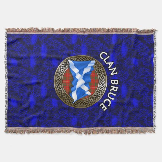 Clan Bruce Tartan Knot & Flag Decke (Vorderseite)