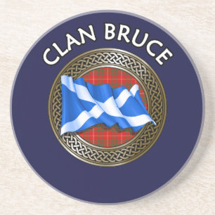 Clan Bruce Tartan Knot & Flag Getränkeuntersetzer