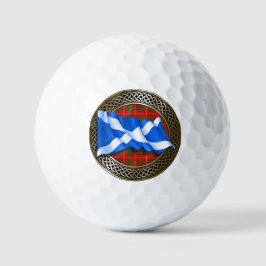 Clan Bruce Tartan Knot & Flag Golfball