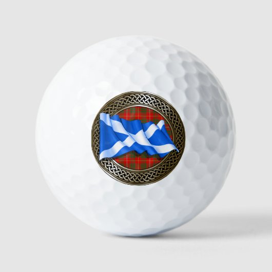 Clan Bruce Tartan Knot & Flag Golfball (Vorderseite)
