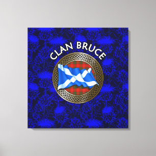 Clan Bruce Tartan Knot & Flag Leinwanddruck